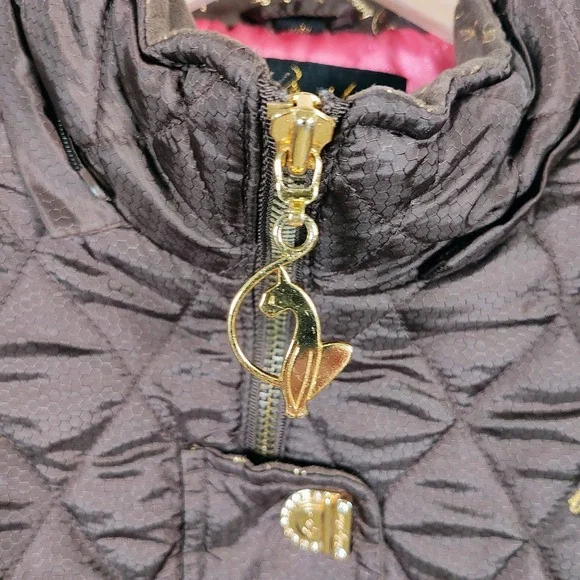 Baby Phat Women's Full Zipper Medium Puffer Brown Winter Jacket - Picture 2 of 16
